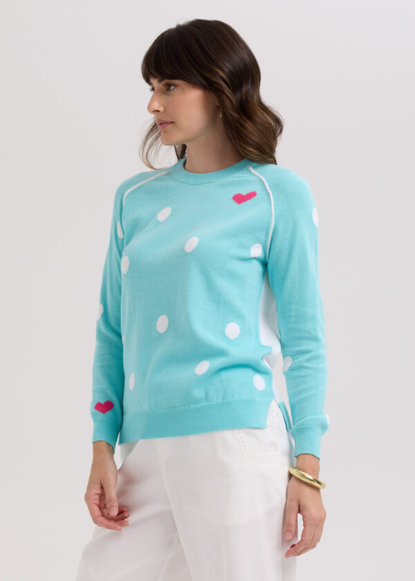 LD+Co Spot the Love Jumper -Aqua - Image 3