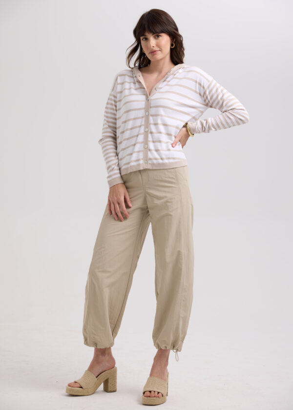 LD+Co Multi Stripe Hoodie LC7776 Taupe - Image 2