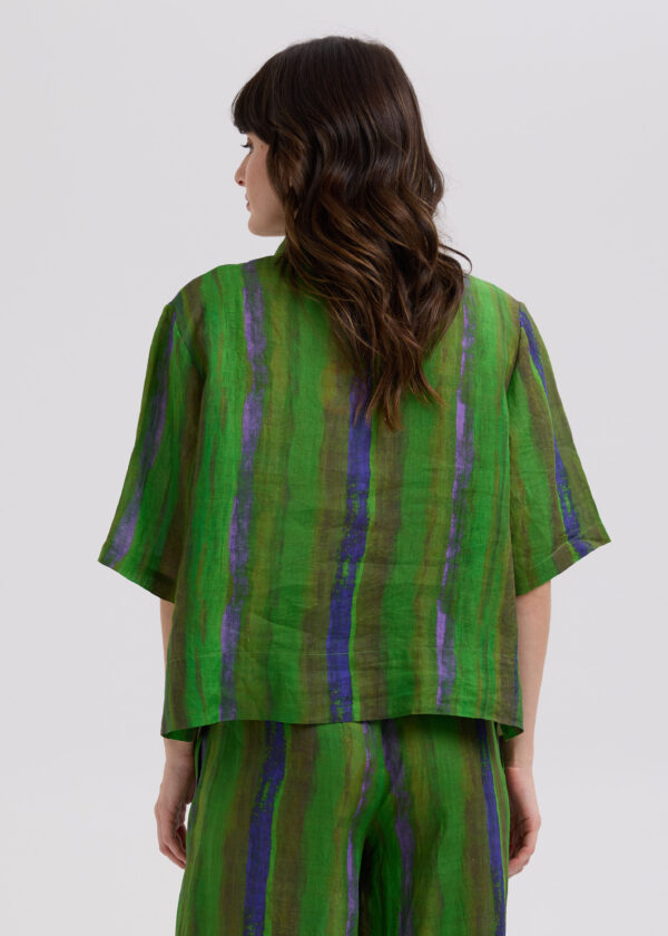 LD+Co LC7786 Painted Linen Shirt-Chartreuse - Image 5