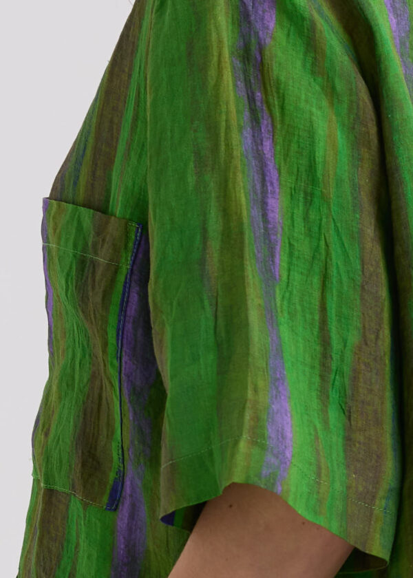LD+Co LC7786 Painted Linen Shirt-Chartreuse - Image 3