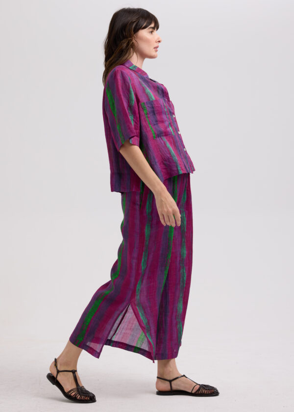 LD+Co LC7786 Painted Linen Shirt -Magenta - Image 5