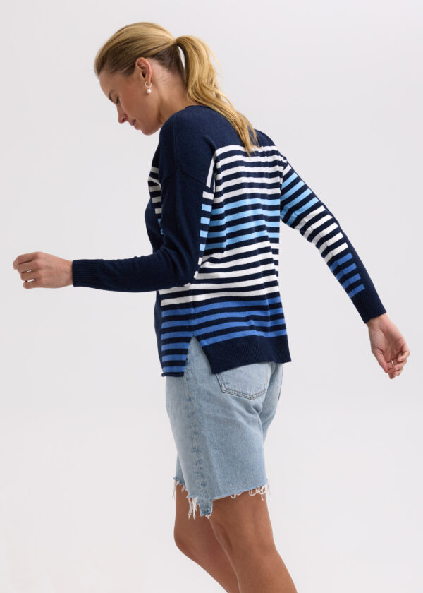 ZAKET & PLOVER -ZP7712 Side stripe Jumper-Denim - Image 3