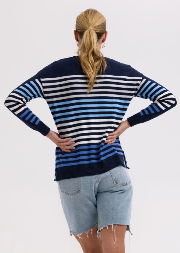ZAKET & PLOVER -ZP7712 Side stripe Jumper-Denim - Image 4