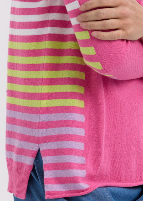ZAKET & PLOVER -ZP7712 Side stripe Jumper-Pink - Image 4