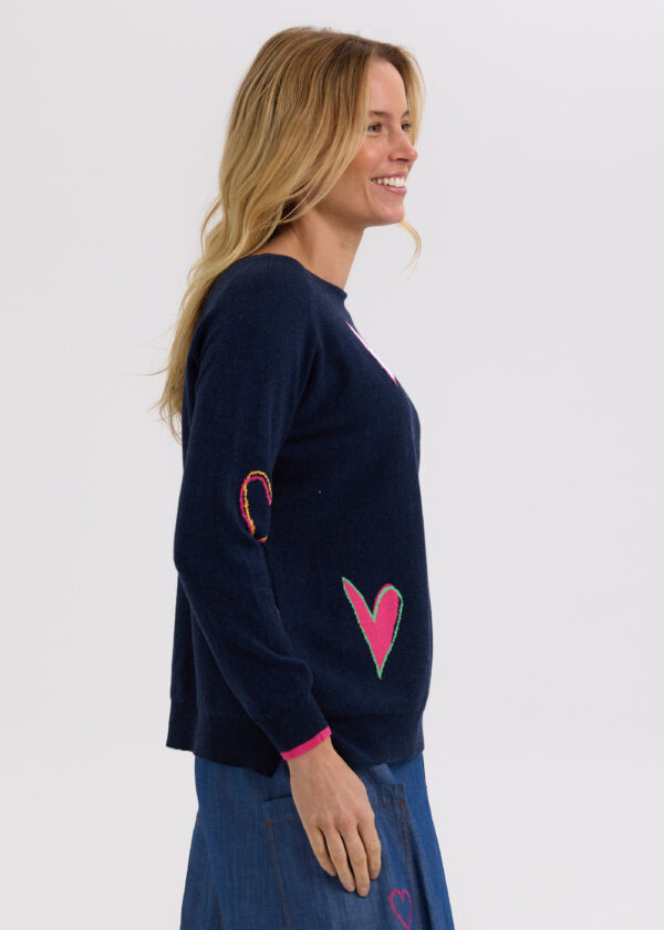 ZAKET & PLOVER -ZP7713 Intarsia Hearts -Denim - Image 5