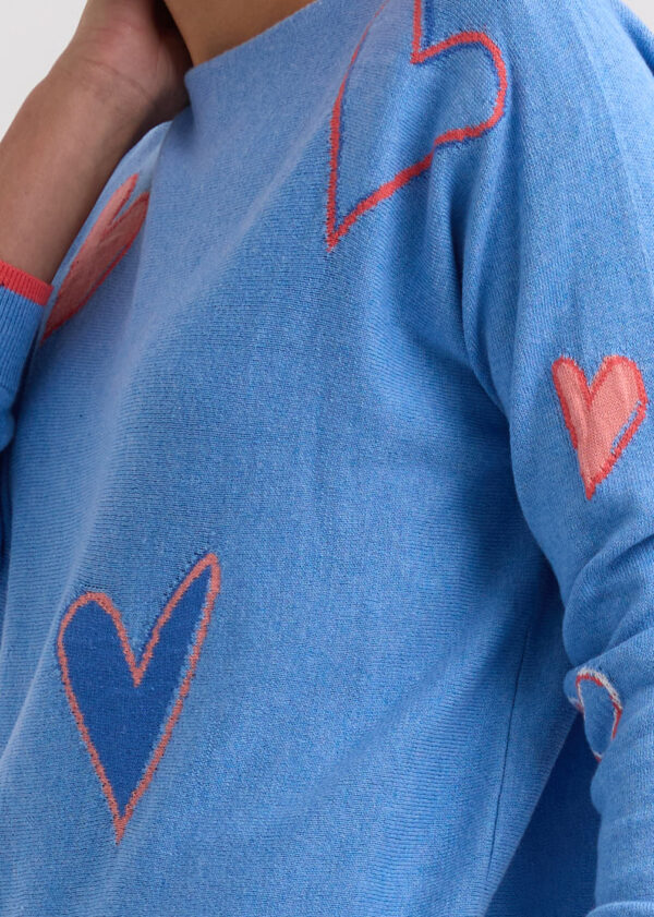ZAKET & PLOVER -ZP7713 Intarsia Hearts -Chambray - Image 5