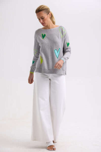 ZAKET & PLOVER -ZP7713 Intarsia Hearts -Marl