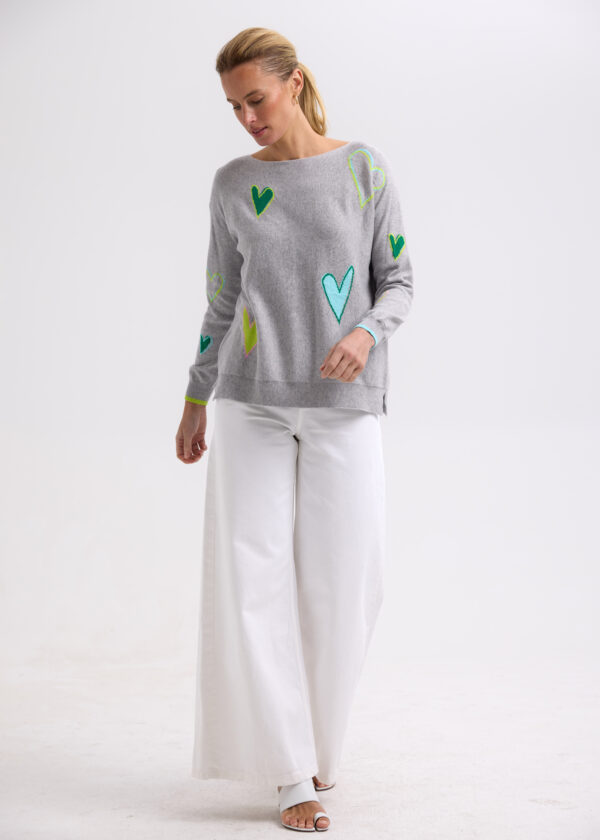 ZAKET & PLOVER -ZP7713 Intarsia Hearts -Marl