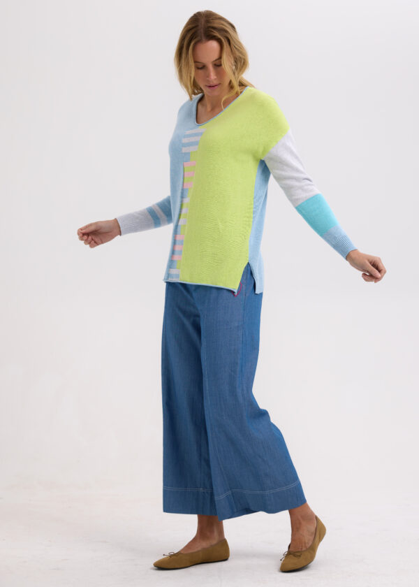 ZAKET & PLOVER -ZP7714 Ladder Stripe V-Baby blue - Image 4