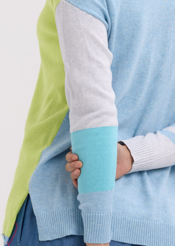 ZAKET & PLOVER -ZP7714 Ladder Stripe V-Baby blue - Image 2