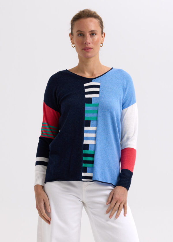 ZAKET & PLOVER -ZP7714 Ladder Stripe V-Dk Denim - Image 6