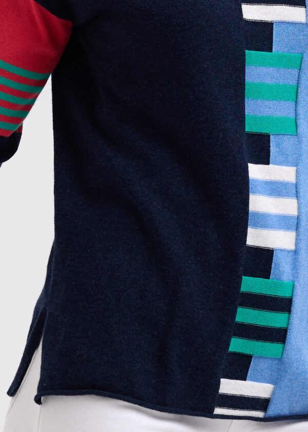 ZAKET & PLOVER -ZP7714 Ladder Stripe V-Dk Denim - Image 4