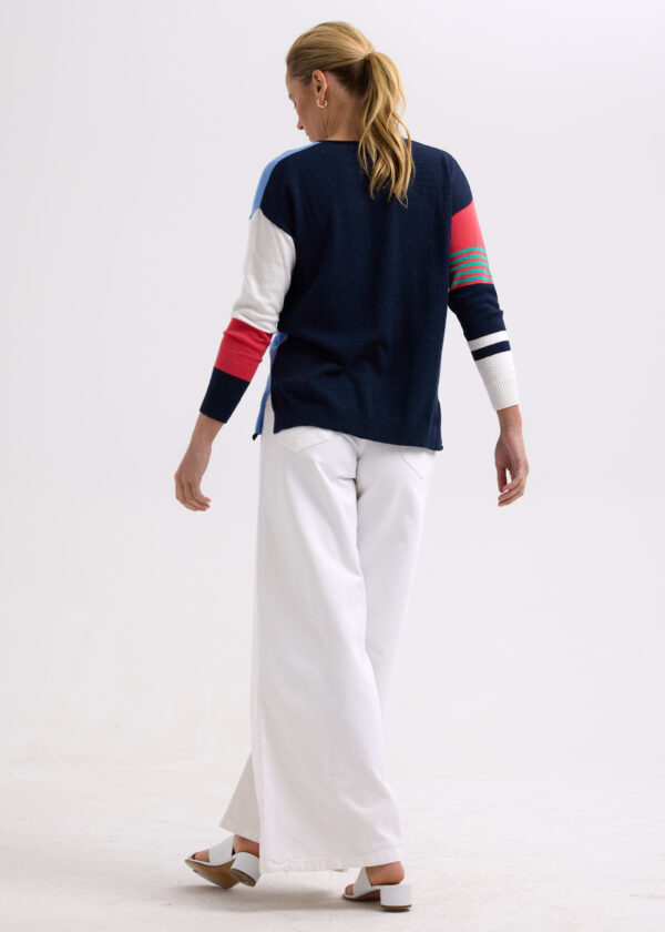 ZAKET & PLOVER -ZP7714 Ladder Stripe V-Dk Denim - Image 3