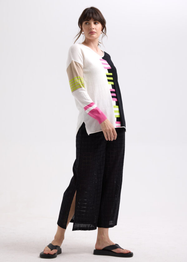 ZAKET & PLOVER -ZP7714 Ladder Stripe V- White - Image 5