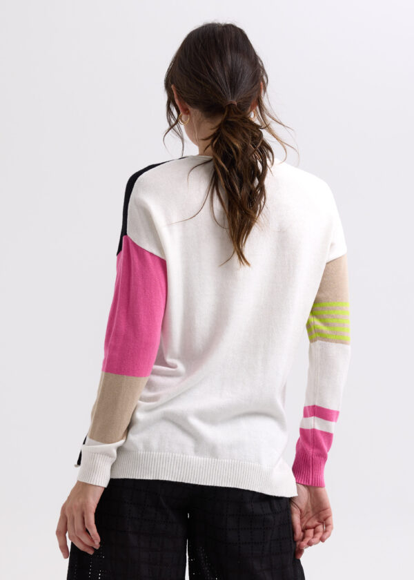 ZAKET & PLOVER -ZP7714 Ladder Stripe V- White - Image 3