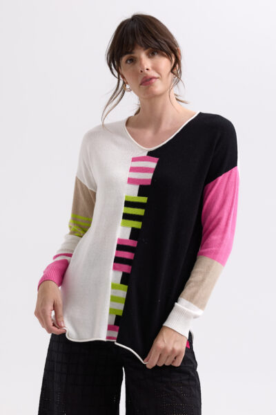 ZAKET & PLOVER -ZP7714 Ladder Stripe V- White