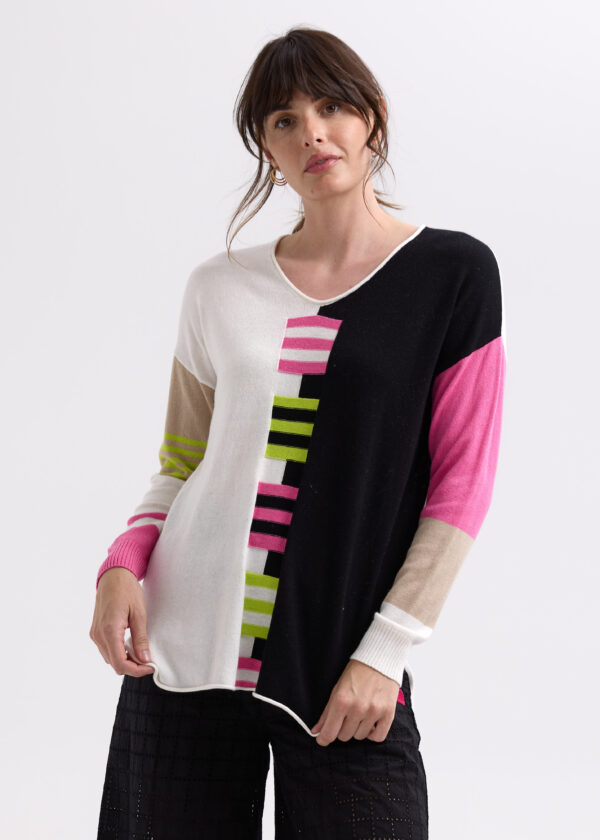 ZAKET & PLOVER -ZP7714 Ladder Stripe V- White