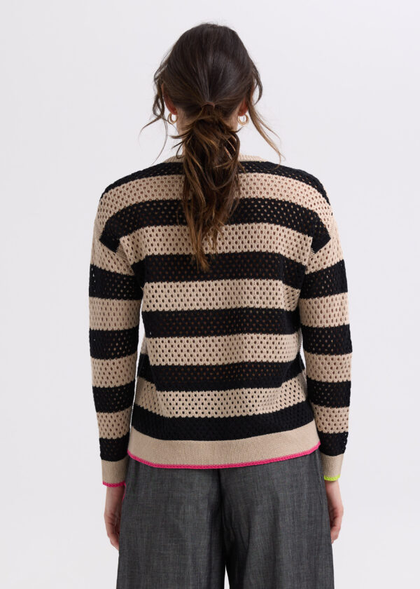 ZAKET & PLOVER -ZP7718 Pointelle Zip Cardi -Latte - Image 2