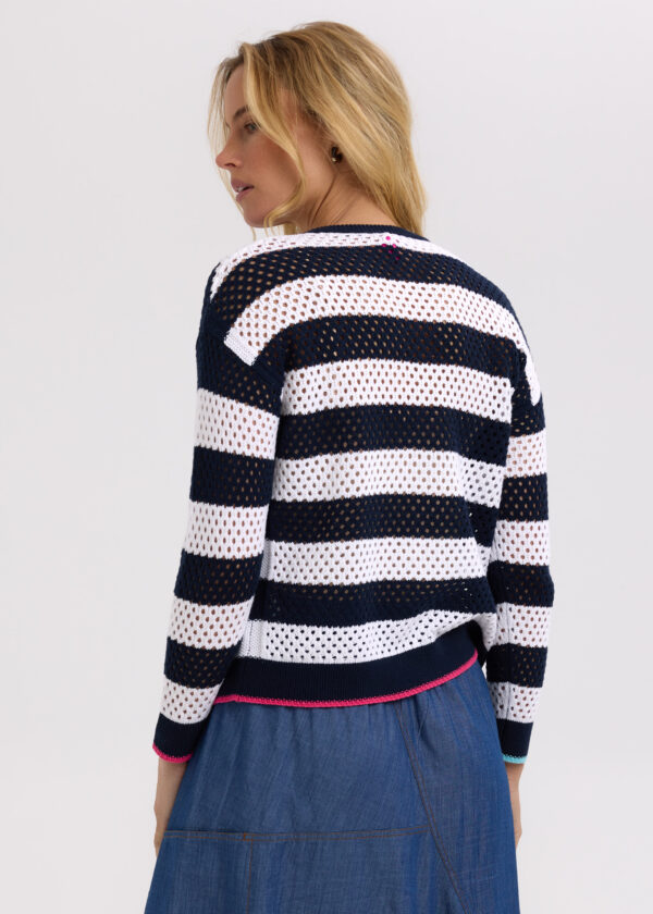 ZAKET & PLOVER -ZP7718 Pointelle Zip Cardi -Navy - Image 7