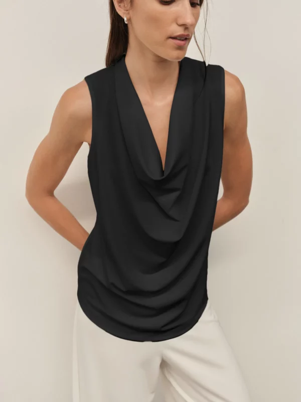 Mela Purdie - Drape Shell  - Black - Image 3