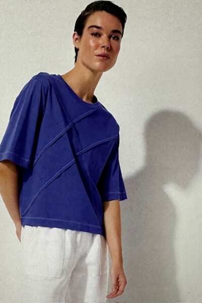 MARCO POLO -Pinstitch Tee Blue Mist