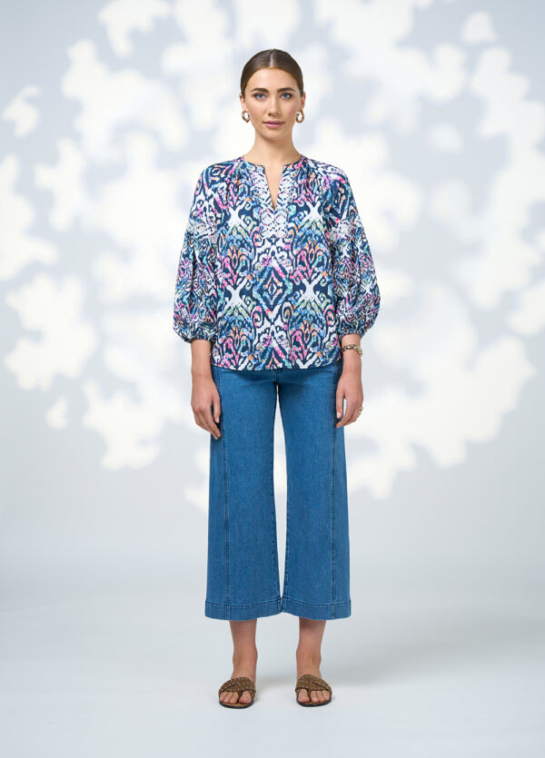 Loobie’s Story - Gypset Blouse LS3004 - White Multi - Image 2