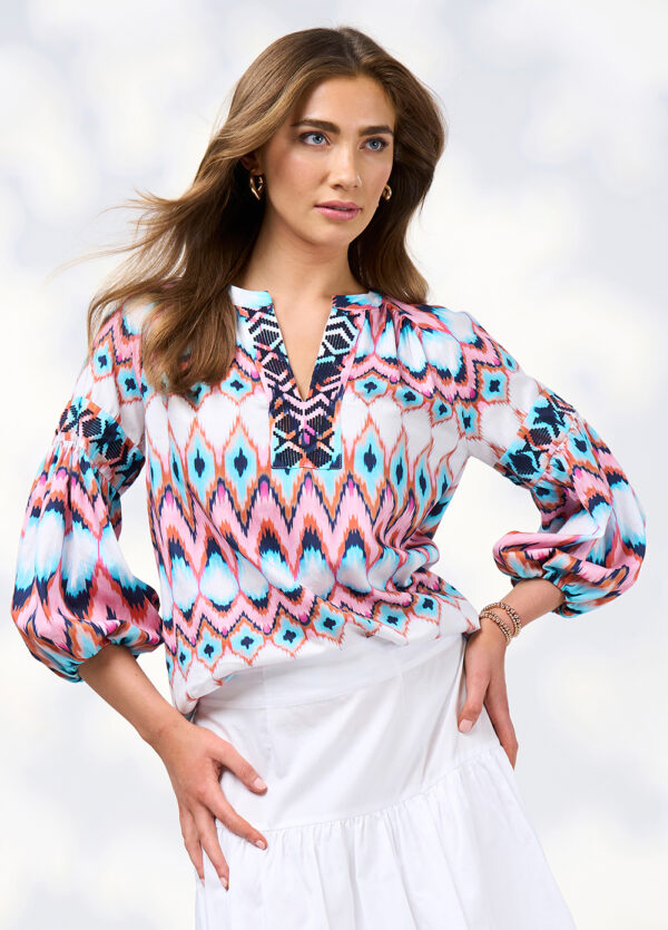 Loobie’s Story - Nomad Blouse LS3004N - White Multi