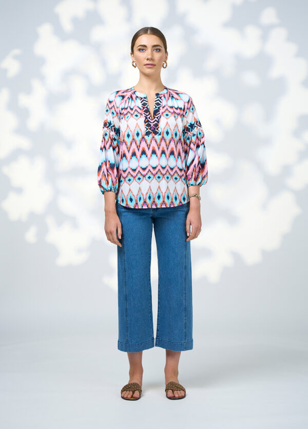 Loobie’s Story - Nomad Blouse LS3004N - White Multi - Image 2