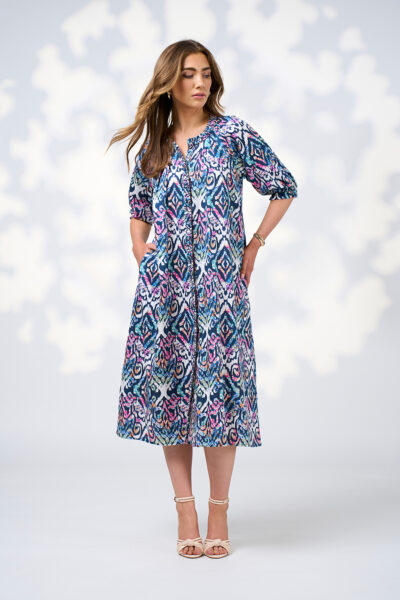 Loobie’s Story - Gypset Midi Dress LS3005 - White Multi