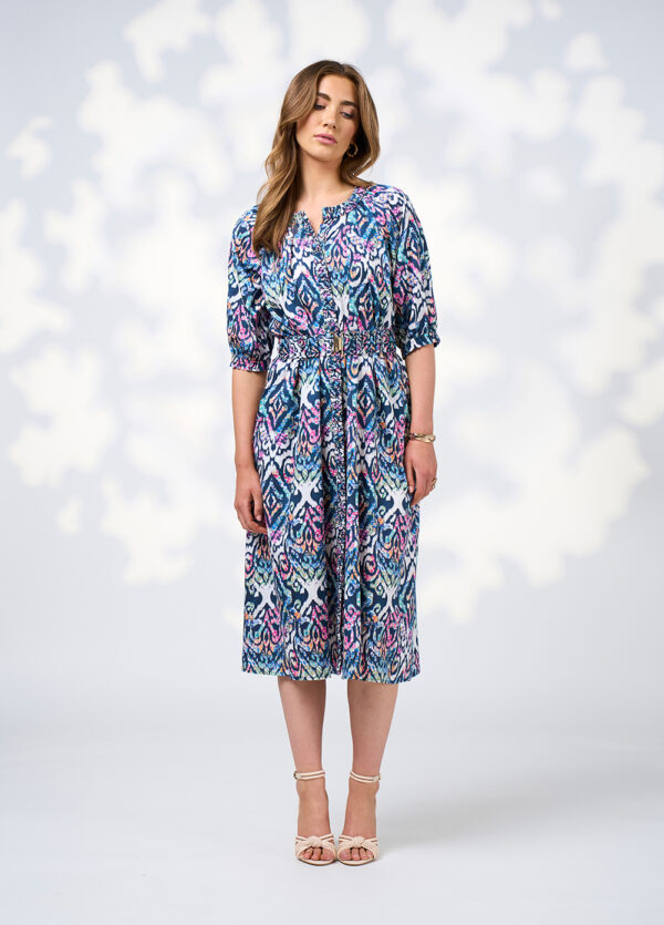 Loobie’s Story - Gypset Midi Dress LS3005 - White Multi - Image 3