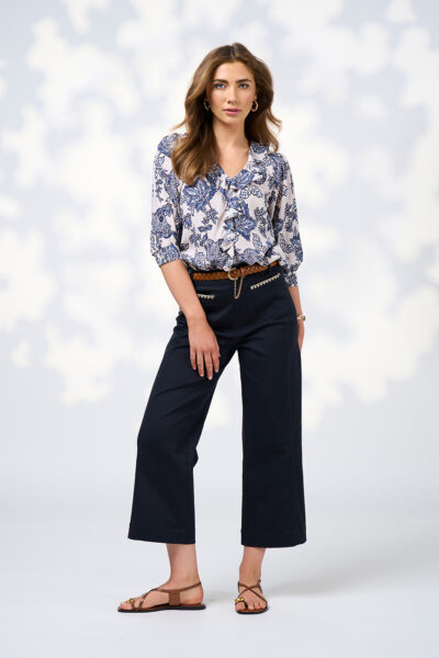 Loobie’s Story - Indie Blouse LS3012 - Bone Multi