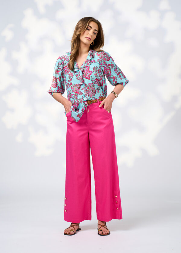 Loobie’s Story - Indie Blouse LS3012 - Tiffany Blue Multi
