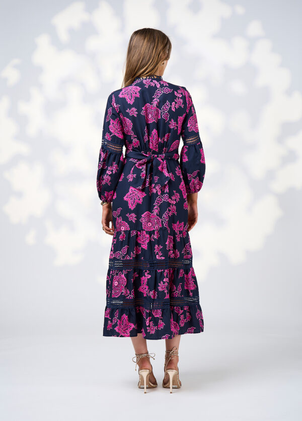 Loobie’s Story - Indie Midi Dress LS3016 - Indigo Multi - Image 4