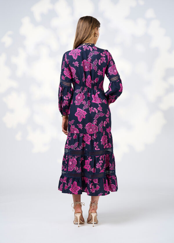 Loobie’s Story - Indie Midi Dress LS3016 - Indigo Multi - Image 3