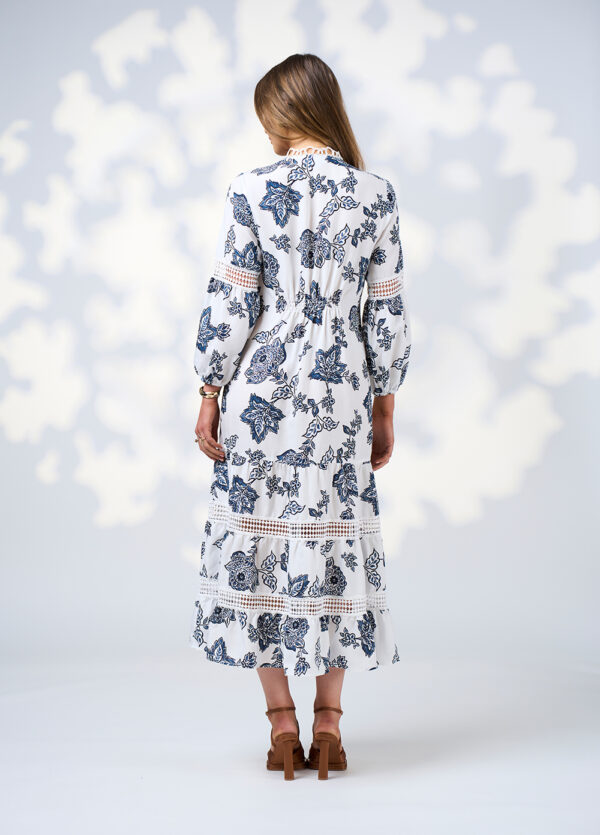 Loobie’s Story - Indie Midi Dress LS3016 - Silk White Multi - Image 4