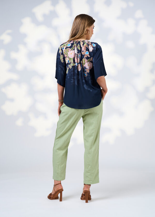 Loobie’s Story - Maeve Blouse LS3025 - Indigo Multi - Image 3