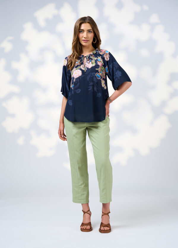 Loobie’s Story - Maeve Blouse LS3025 - Indigo Multi - Image 2