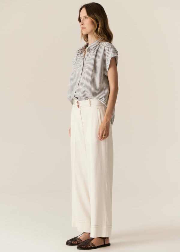 POL - Vera Cap Sleeve Shirt PP5505 - Blue Stripe - Image 4