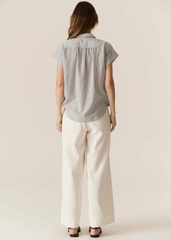 POL - Vera Cap Sleeve Shirt PP5505 - Blue Stripe - Image 3