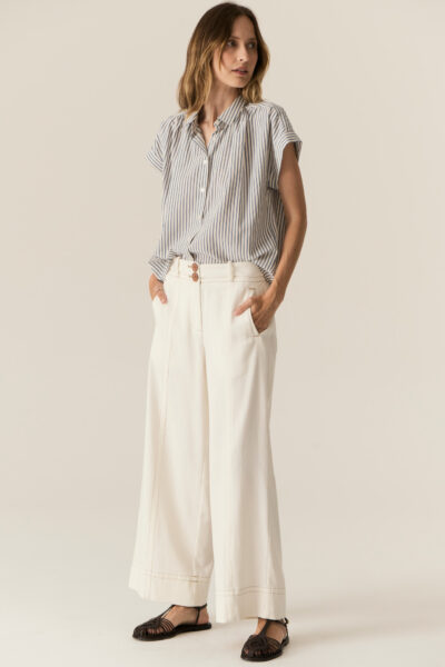 POL - Vera Cap Sleeve Shirt PP5505 - Blue Stripe