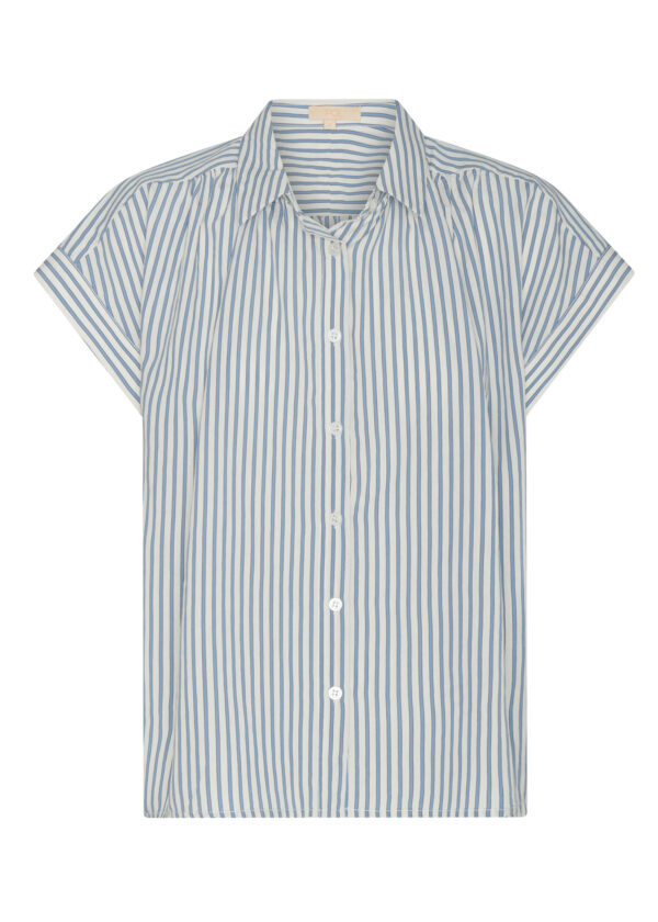 POL - Vera Cap Sleeve Shirt PP5505 - Blue Stripe - Image 6