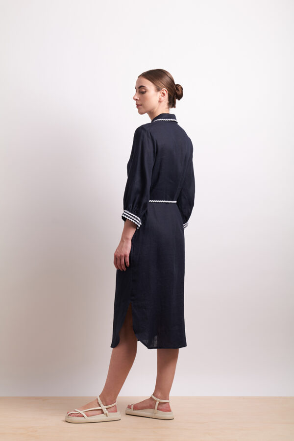 Neris - Ric Rac Shirt Dress SN2771 - Indigo - Image 3