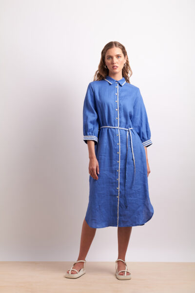 Neris - Ric Rac Shirt Dress SN2771 - Marina