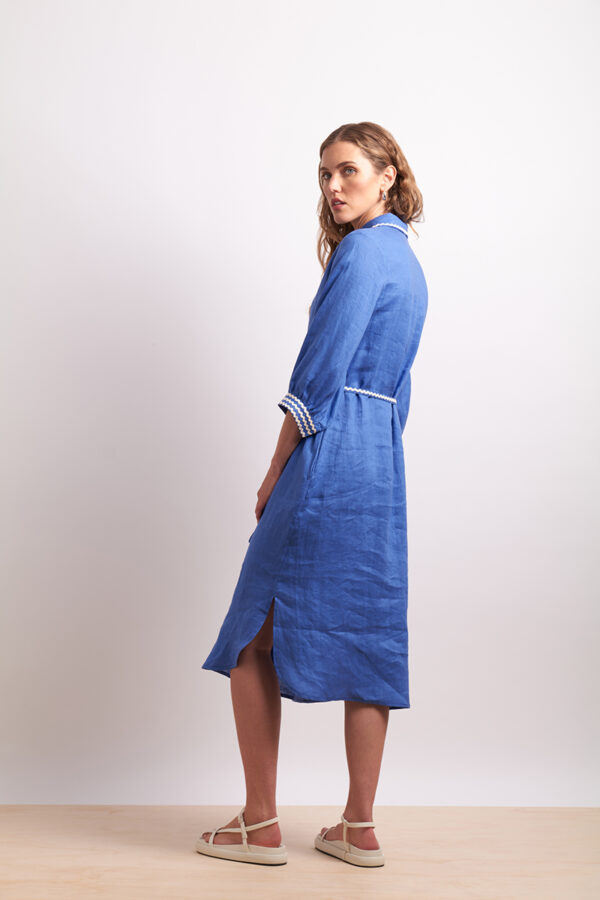 Neris - Ric Rac Shirt Dress SN2771 - Marina - Image 7