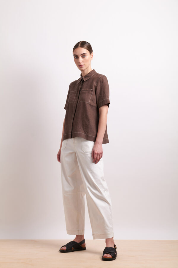 Neris - In Contrast Shirt SN2788 - Cocoa - Image 5