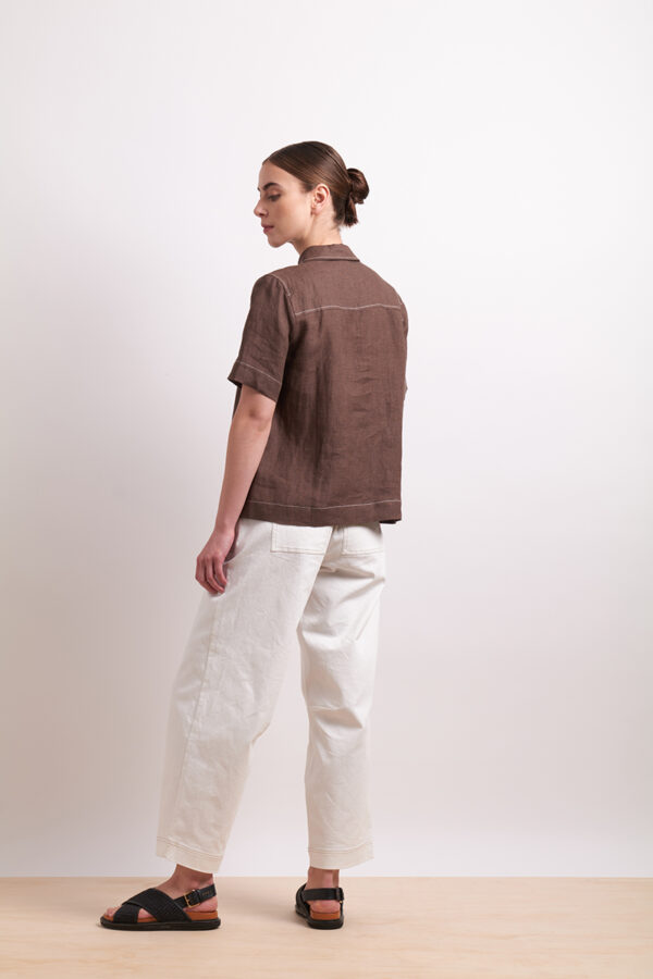 Neris - In Contrast Shirt SN2788 - Cocoa - Image 3