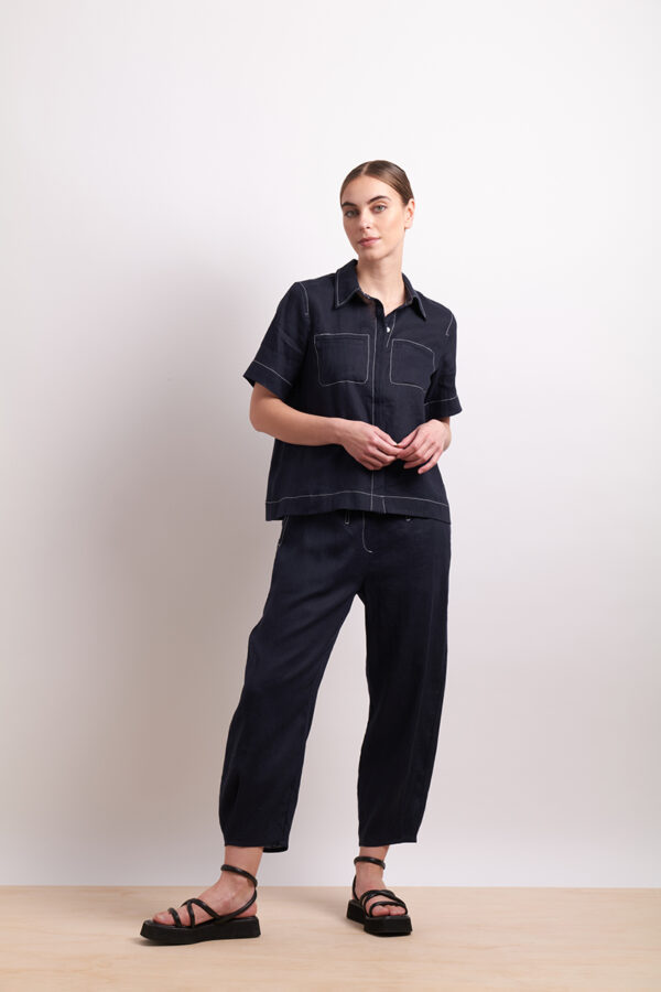 Neris - In Contrast Shirt SN2788 - Indigo - Image 2