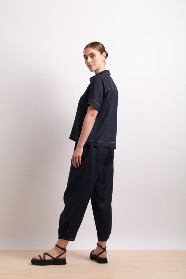 Neris - In Contrast Shirt SN2788 - Indigo - Image 6