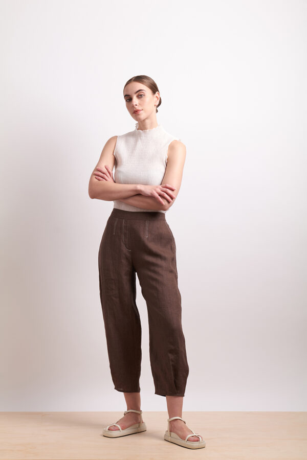 Neris - In Contrast Pant SN2785 - Cocoa - Image 3