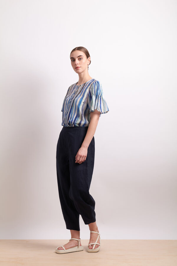 Neris - Draw The Line Blouse SN2838 - Azure Stripe - Image 4